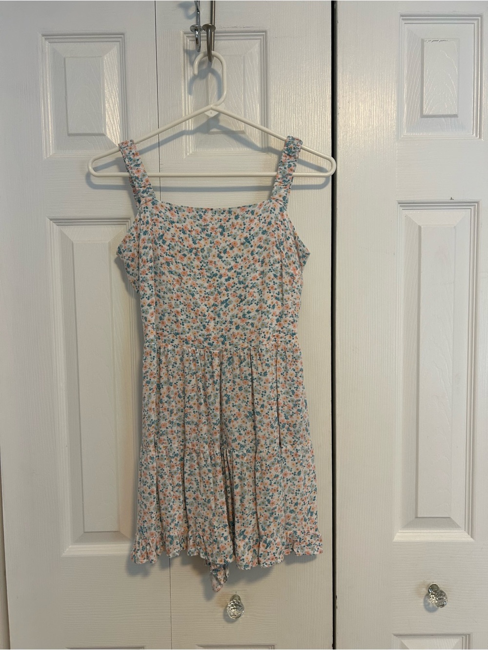 Trixxi Floral jumper/dress with Blue & Peach Flowers
